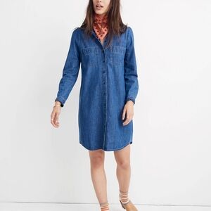 MADEWELL Denim Puff-Sleeve Shirtdress in Harris Wash  sz M, gentle Used